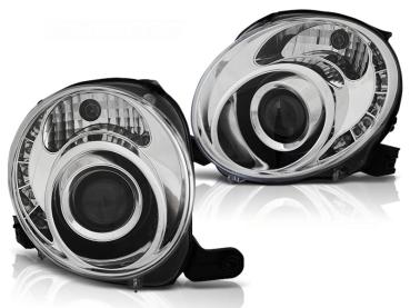 Scheinwerfer LED Tagfahrlicht Optik für Fiat 500 Bj. 07-15 Chrom